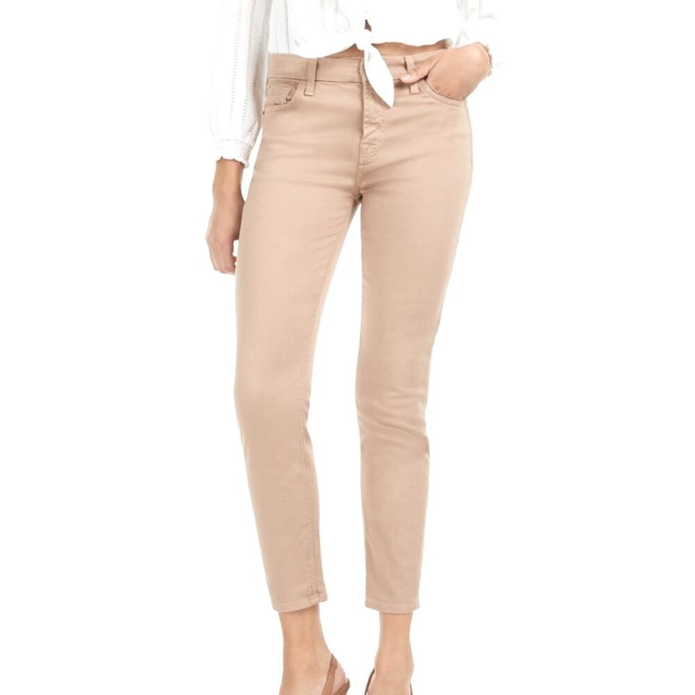 7 For All Mankind JEN 7 Womens Jean Ankle Skinny 18 Cappuccino brushed cotton